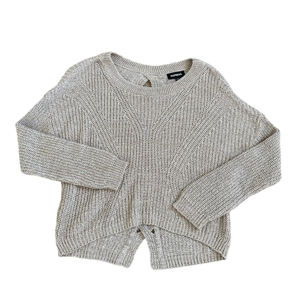 Express Women's Tan Cutout Pullover Sweater XS
